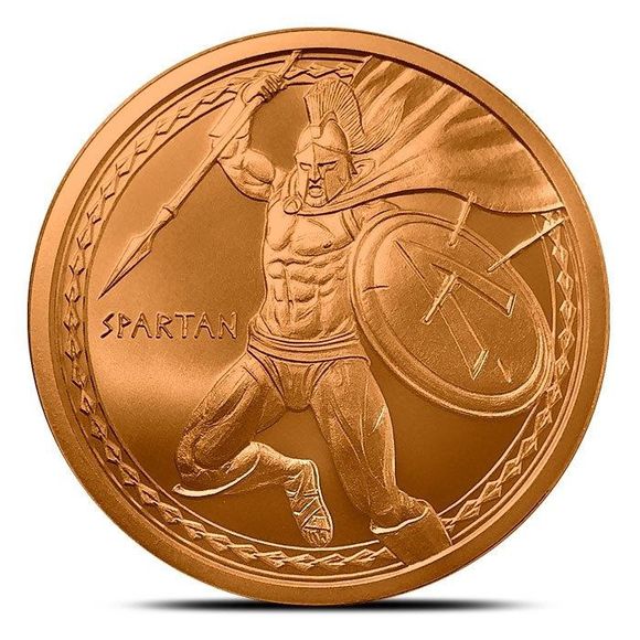 Spartan 1 oz Copper Coin/Pendant (Air Tight Capsule) Ornament, Warrior Series - Picture 4 of 5